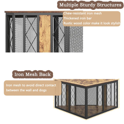 Corner Dog Crate, Sturdy Wooden Cage