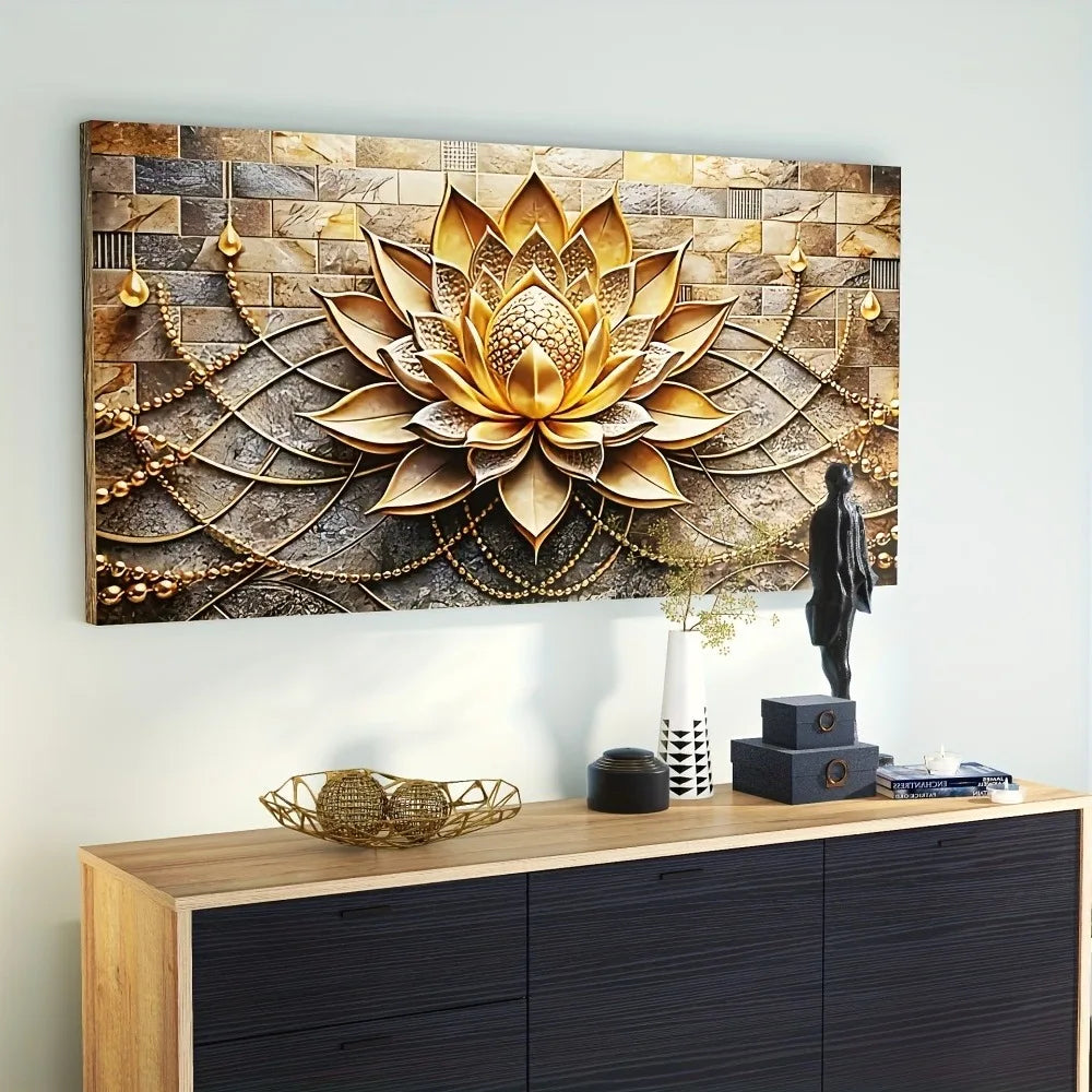 Floral canvas art, solid wood