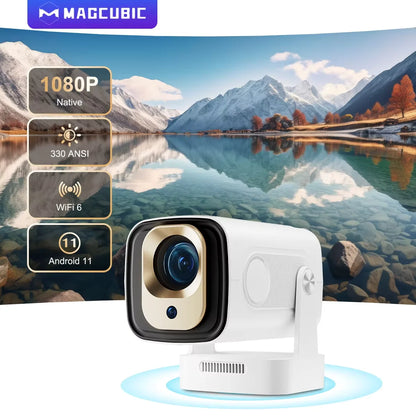 WiFi6 BT5.4 Mini Outdoor Movie Projector with WiFi & BT