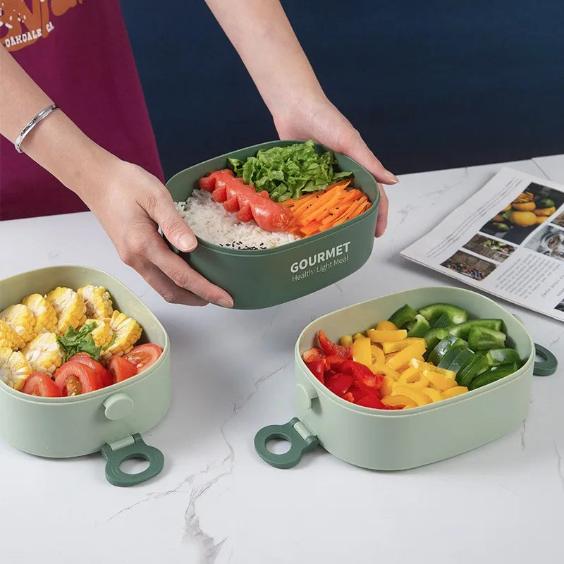 Bento box lunch box, stackable, leak-proof, portable, microwave safe