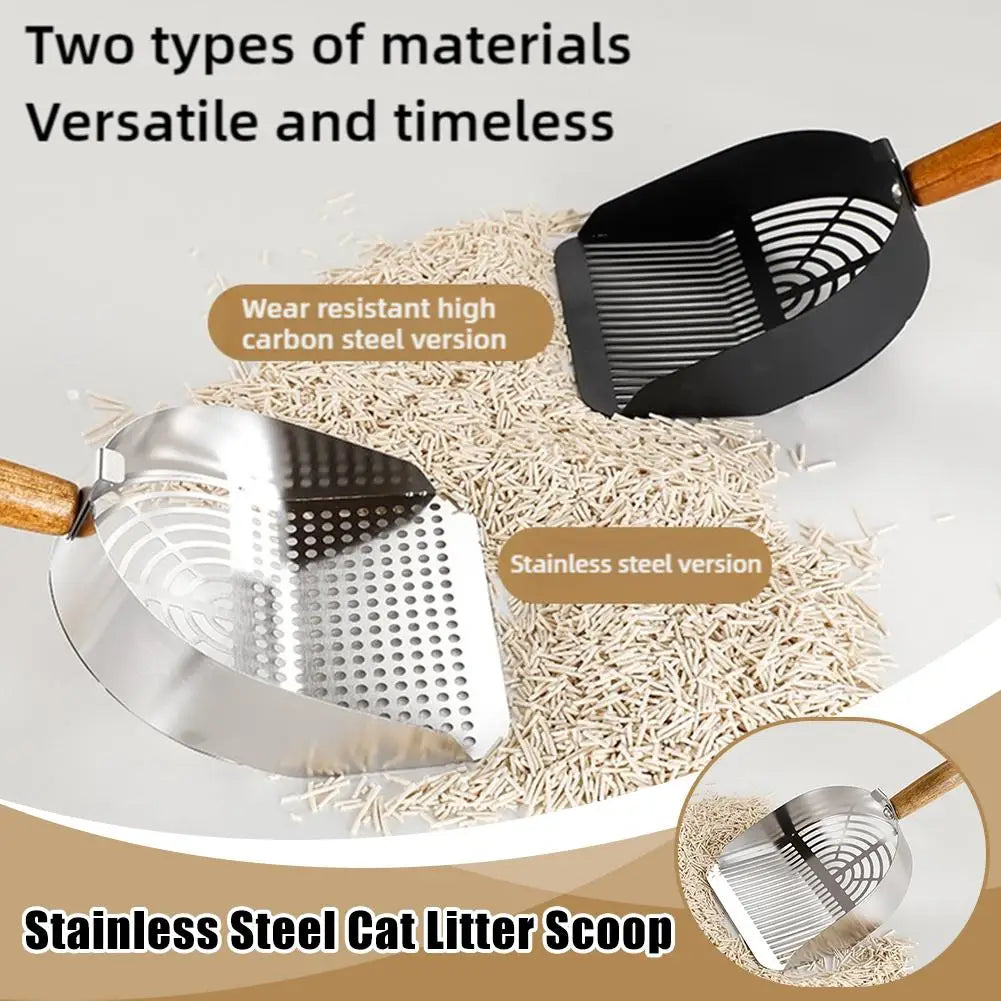 Steel Cat Litter Scoop Long Handle
