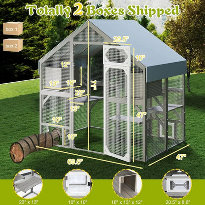 Outdoor Cat Enclosure, Walk in Cat House