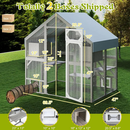 Outdoor Cat Enclosure, Walk in Cat House