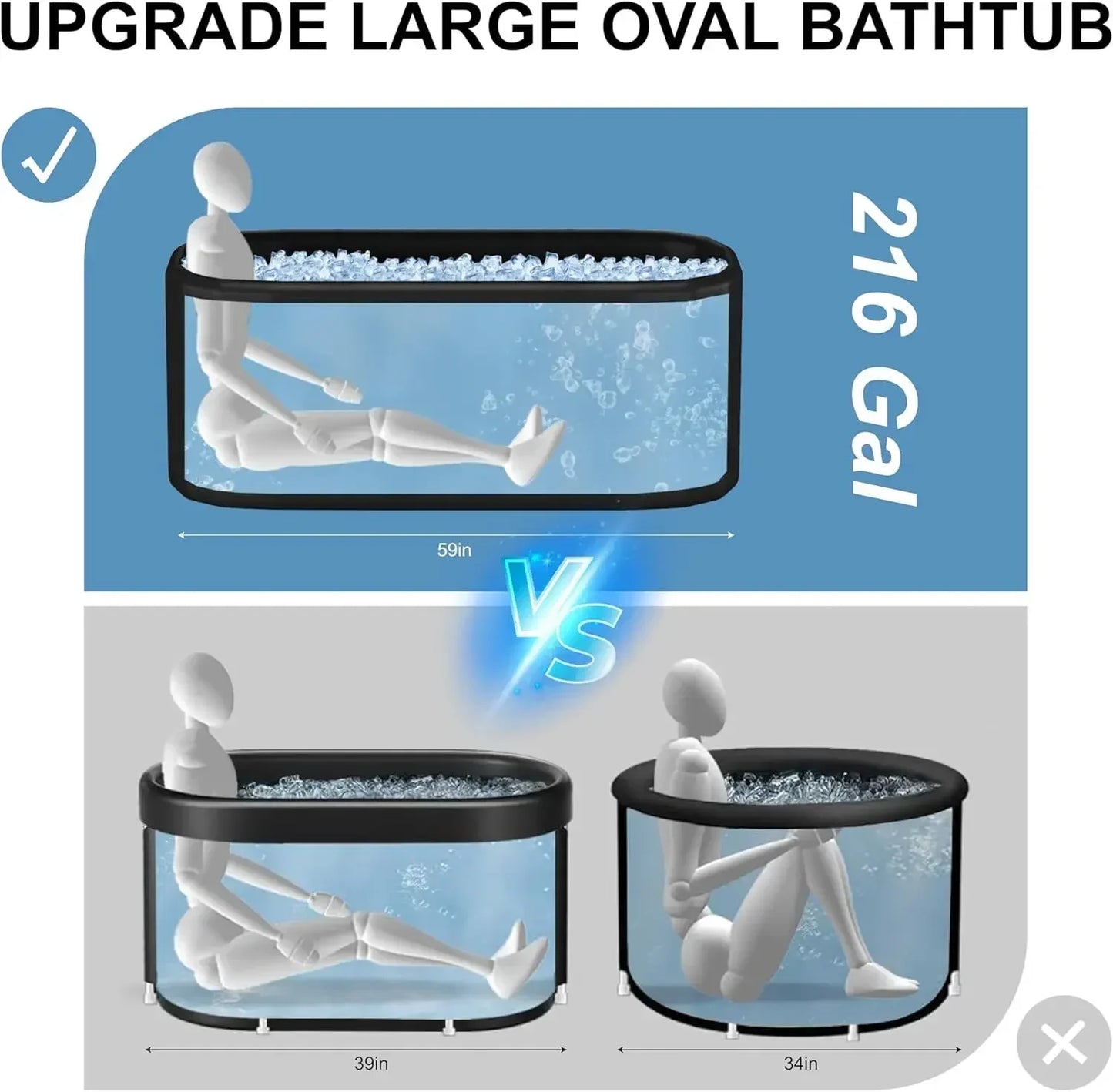 Ice Bath Tub for Recovery Compatible with Water Chillers