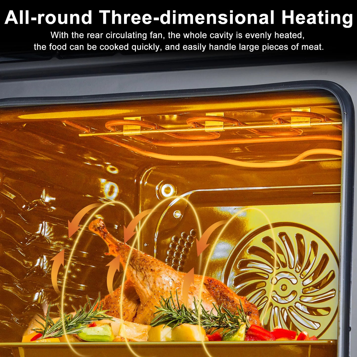 Wall Oven 24" , 70L, 8 Baking Modes, With Air Frying Function