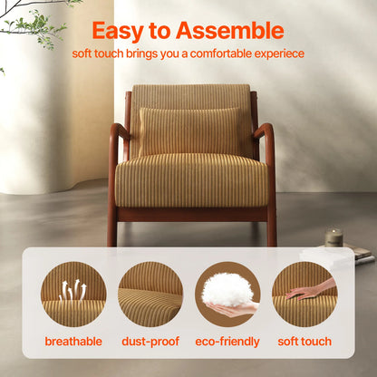 Accent Chair, with Solid Wood Frame