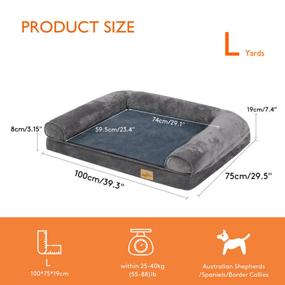 Dog Bed with Removable Washable Cover Soft Sponge Foam