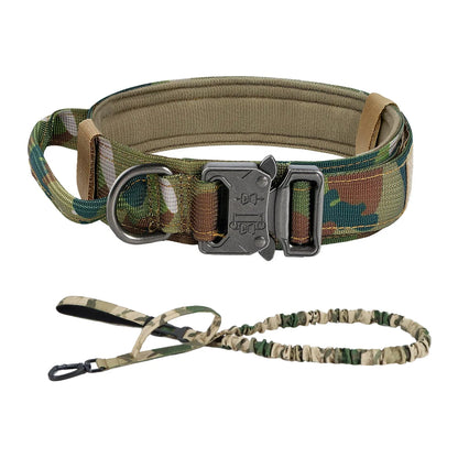 Tactical Dog Collar And Leash Set With Control Handle