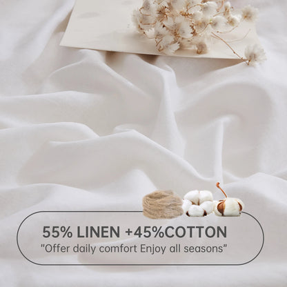 Linen Cotton Pillow Cases 2PCS Comfortable