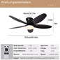 Ceiling Fan with Light 3 Colors, 6 Speeds