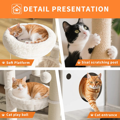 Cat Condo, Scratching Posts & Litter Cabinet For Indoor Cats