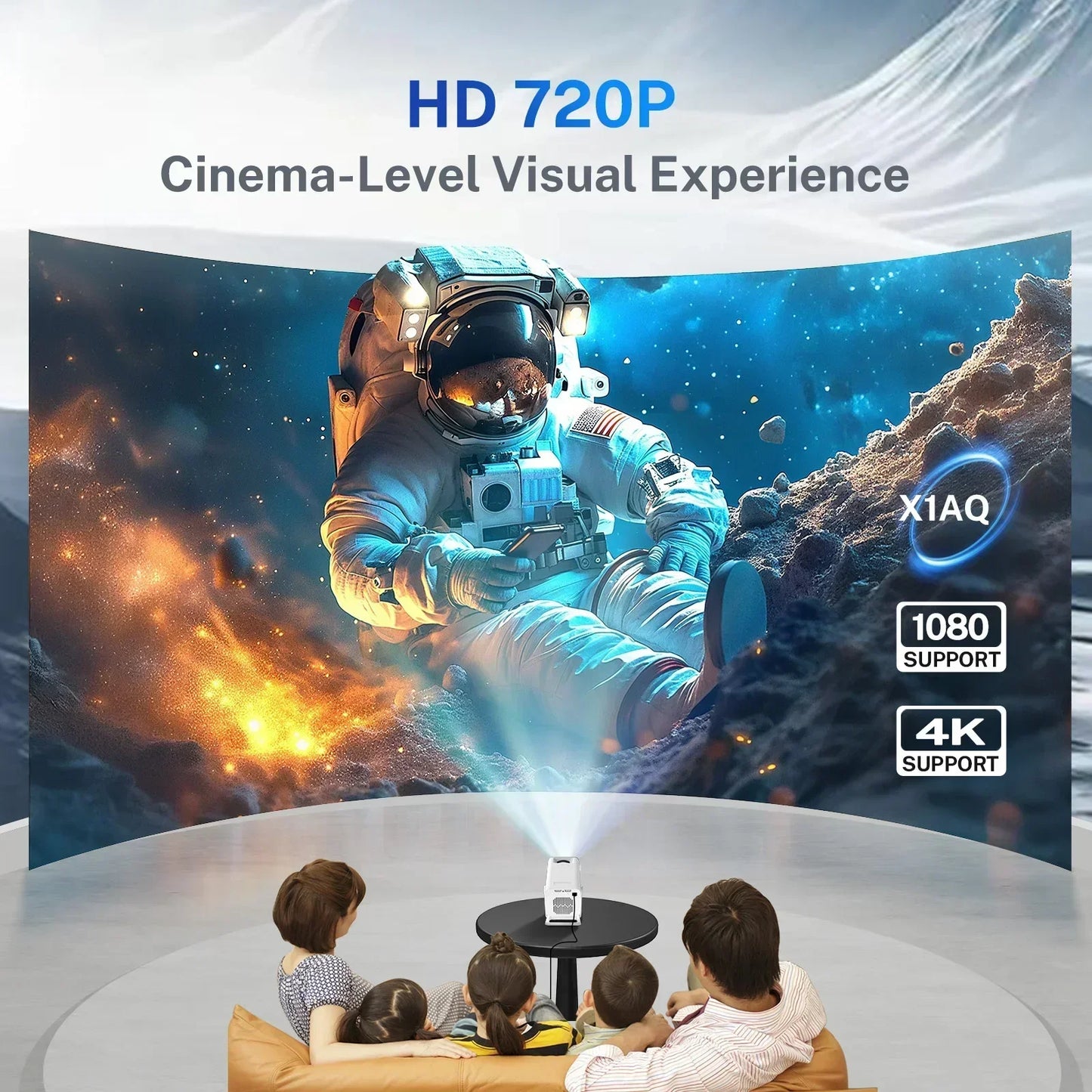 Smart Mini Projector with WiFi & BT  Outdoor