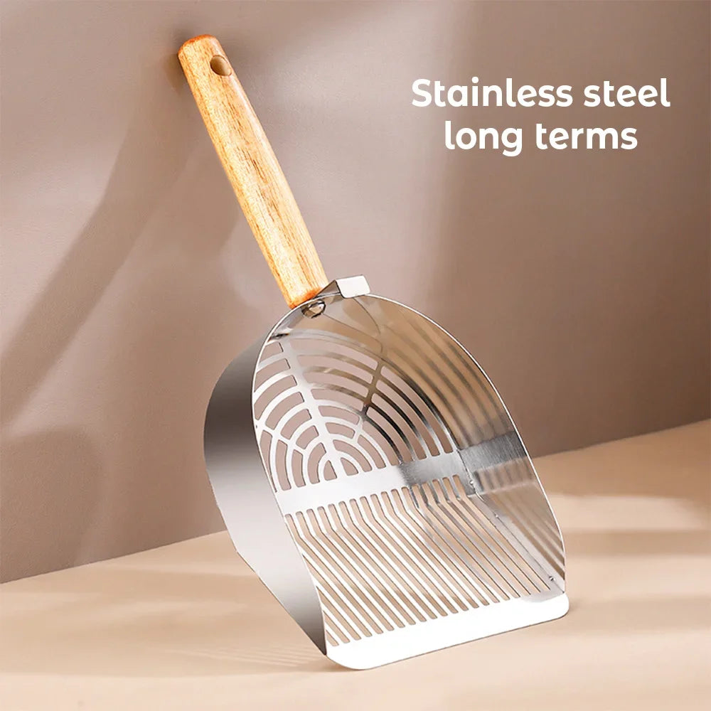 Steel Cat Litter Scoop Long Handle