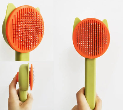 Pet Grooming Kit: Self-Cleaning Brush, Massage Glove, Nail Clipper & Flea Comb