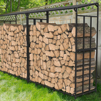 70" Outdoor Metal Firewood Rack