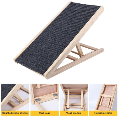 Dog Ramp with Adjustable Height, Anti-Skid and Wear-Resistant