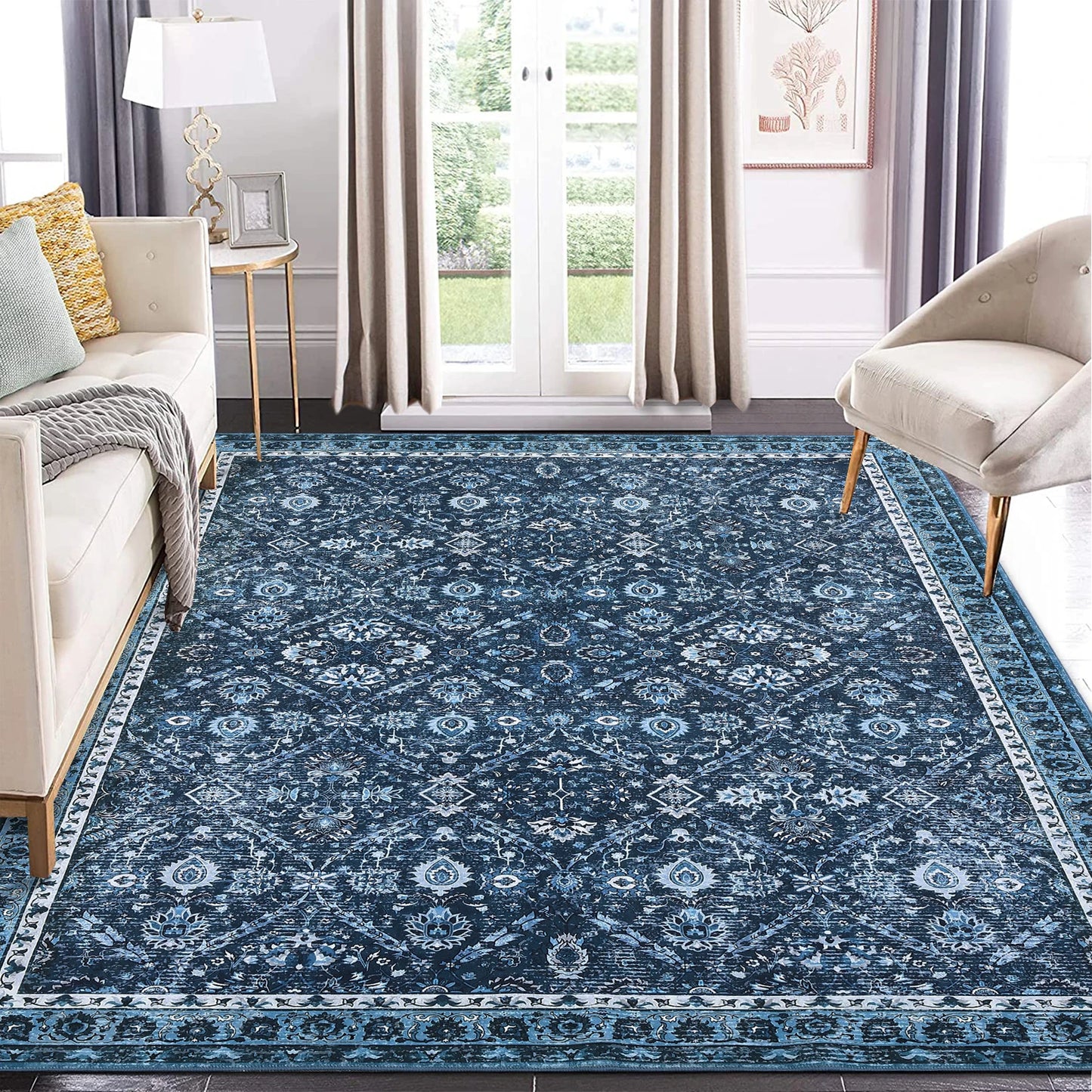 Rug, Machine Washable, Non-Slip, Stain & Water Resistant,