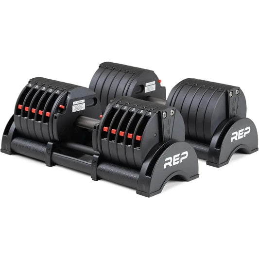 Adjustable Dumbbells, Multiple weight ranges 5-30, 5-40,5-50 and 5-60 lbs