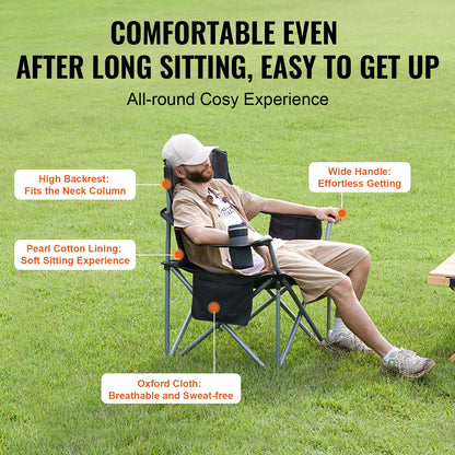 SucceBuy Outdoor Camping Chair 350lbs High Load Ultralight Folding Chair Portable Beach Hiking Picnic Travel Seat Fishing Tool