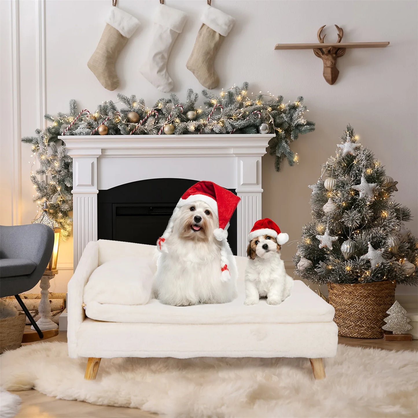 Pet Bed, Waterproof, with Sturdy Wood Legs