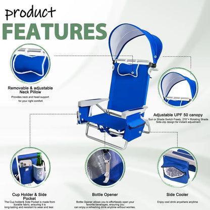 Beach Chair with Canopy Shade