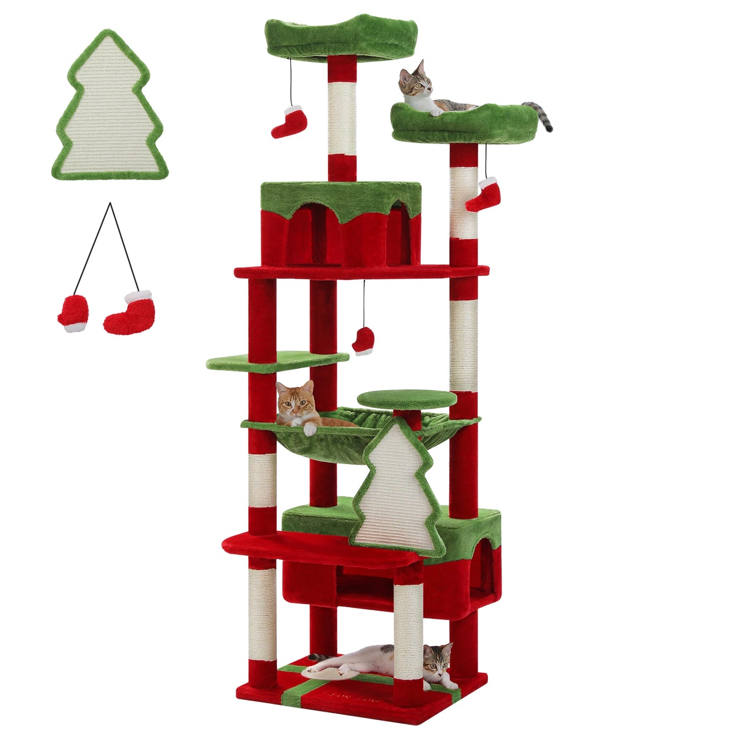 Cat  Tree & Tower for Indoor Cats With Scratching Posts, Hammock, Padded Perches, and Condos