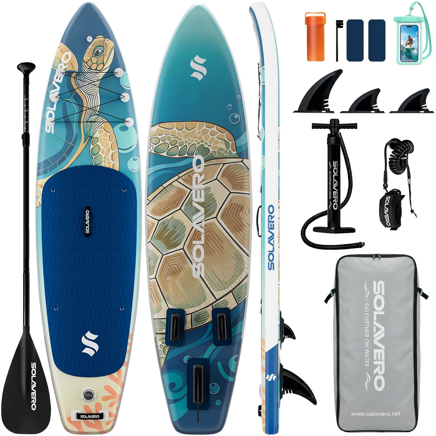 Inflatable Paddle Board with Premium Accessories, Suitable for Sea or Lake