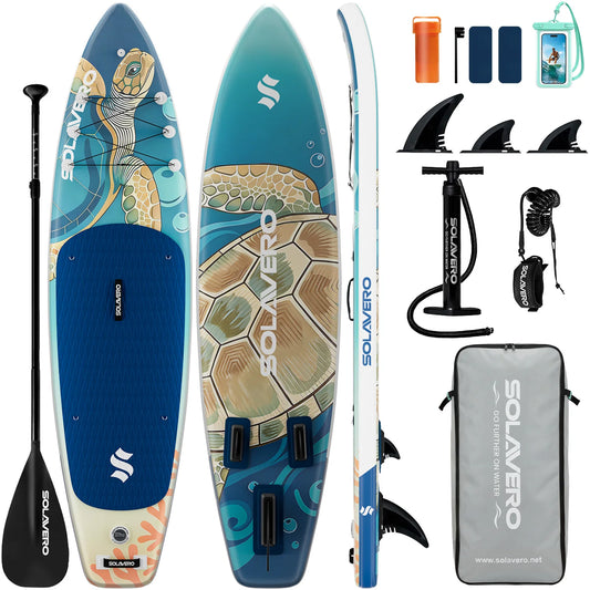 Inflatable Paddle Board with Premium Accessories, Suitable for Sea or Lake