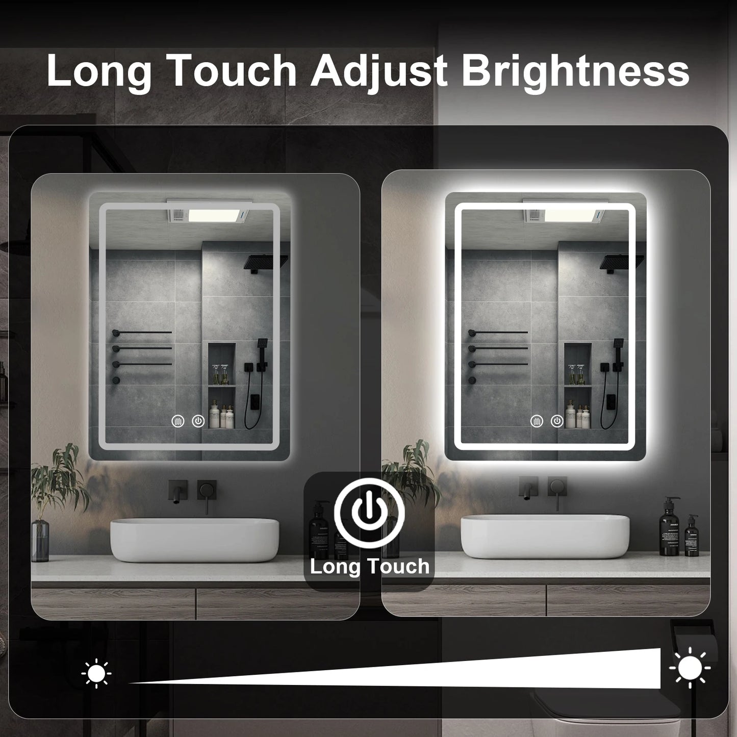 Bathroom Mirror with Backlit Lights Fog less