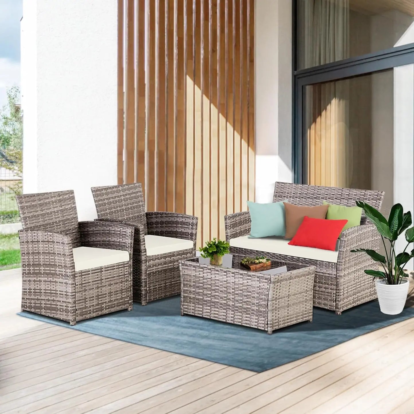 Patio Furniture Sofa Set, Rattan