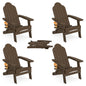 Folding Adirondack Chair, Set of 4, Cup Holder