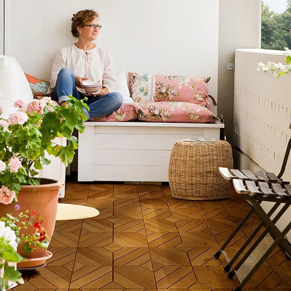 Acacia Interlocking Deck Tiles