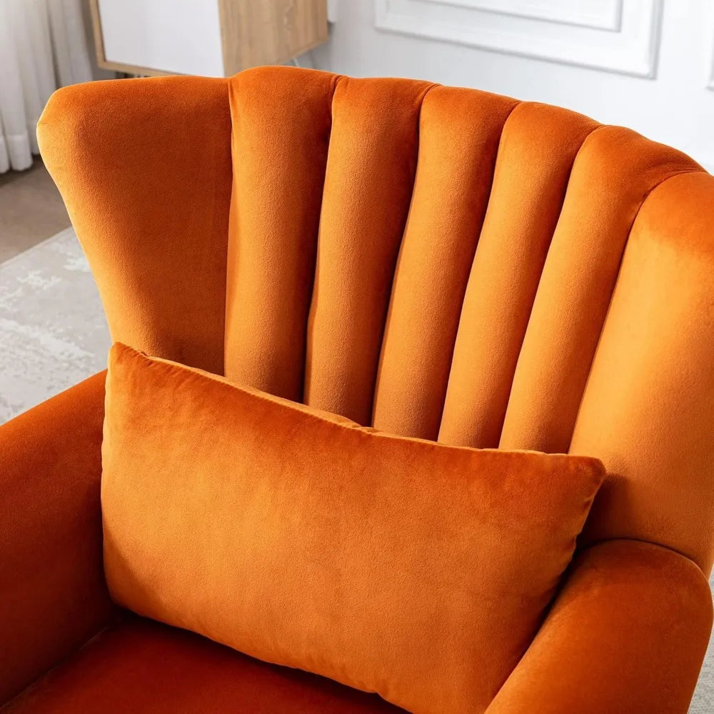 Comfortable Single Sofa with Channel Back and Pillow