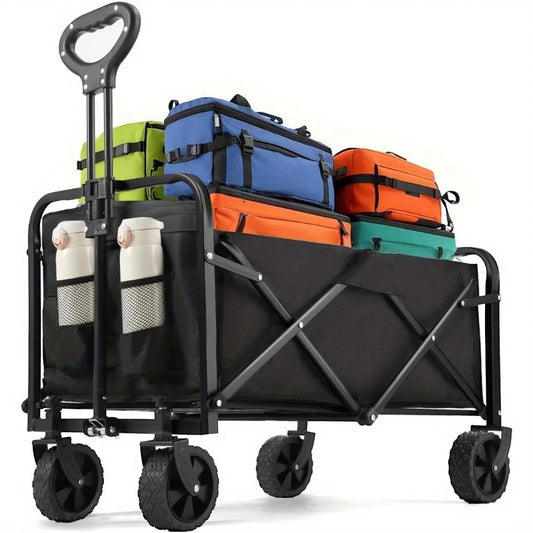 Portable Wagons for Groceries, with All-Terrain Wheels  Drink Holders
