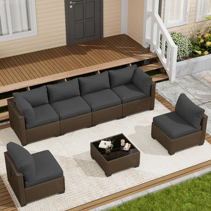 Outdoor Patio Furniture Set, Sectional Sofa, Wicker Rattan Patio Furniture