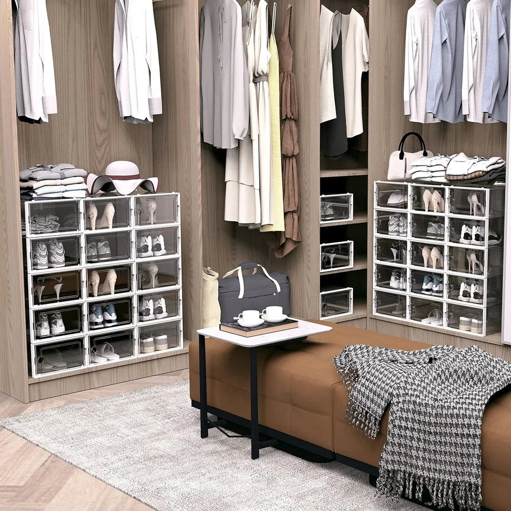 Transparent Plastic Stackable Shoe Storage Boxes