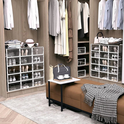 Transparent Plastic Stackable Shoe Storage Boxes