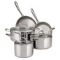 Stainless Steel 14-Piece Cookware Set with Glass Lids, Induction-Ready