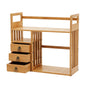 Desktop Organizer Book Shelf Office Storage Rack Wood with Drawers - Birthday Gifts - Natural Stand Shelf Rectangular