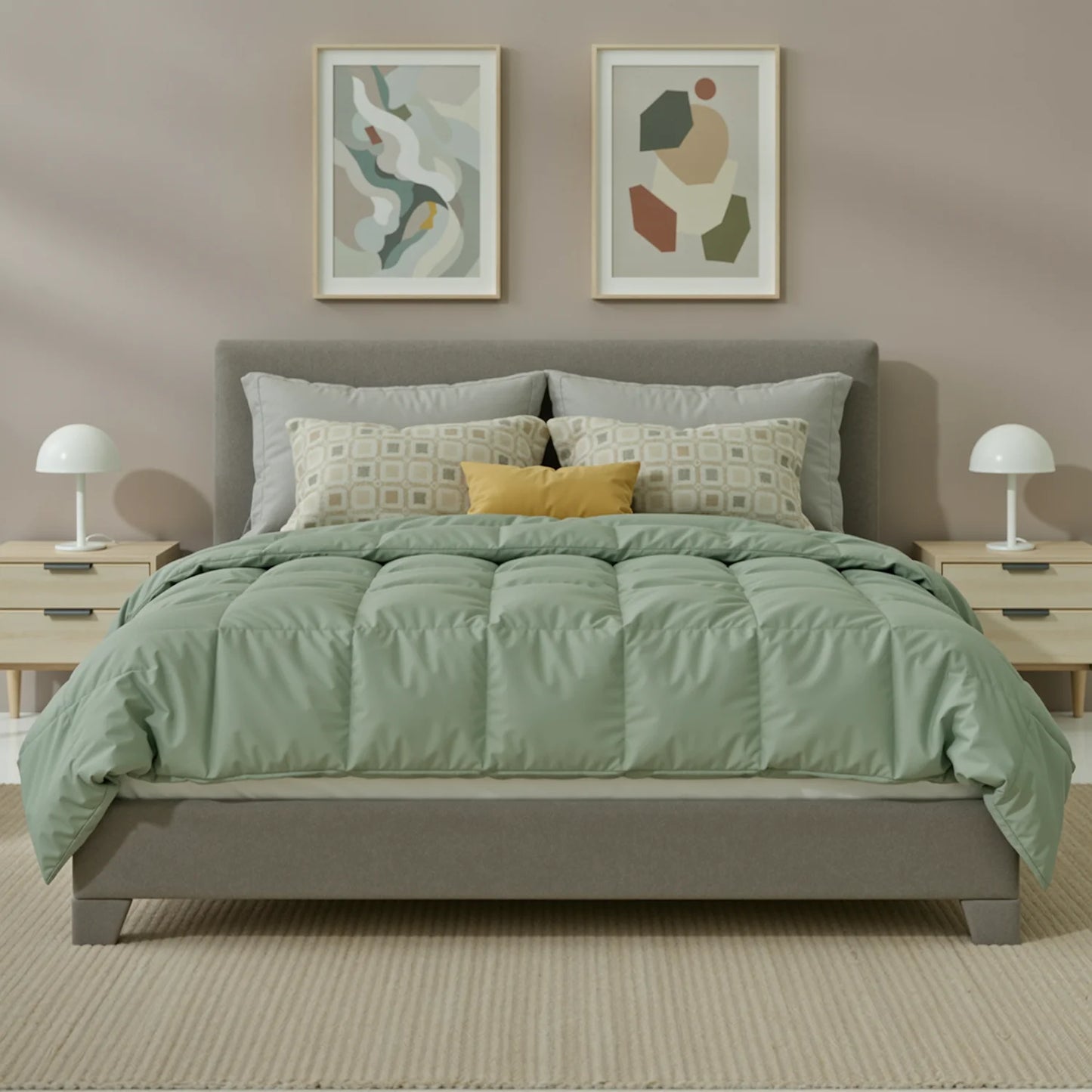 Upholstered Bed Frame with Adjustable Headboard