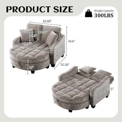 Chaise Lounge Chair Indoor with Ottoman