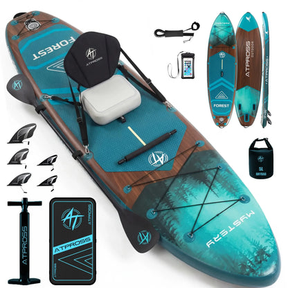 12'x36 Inflatable Paddle Board, 500lbs Extra Wide Stand Up Paddleboard for Adults with Premium SUP Accessories Kit & Backpack