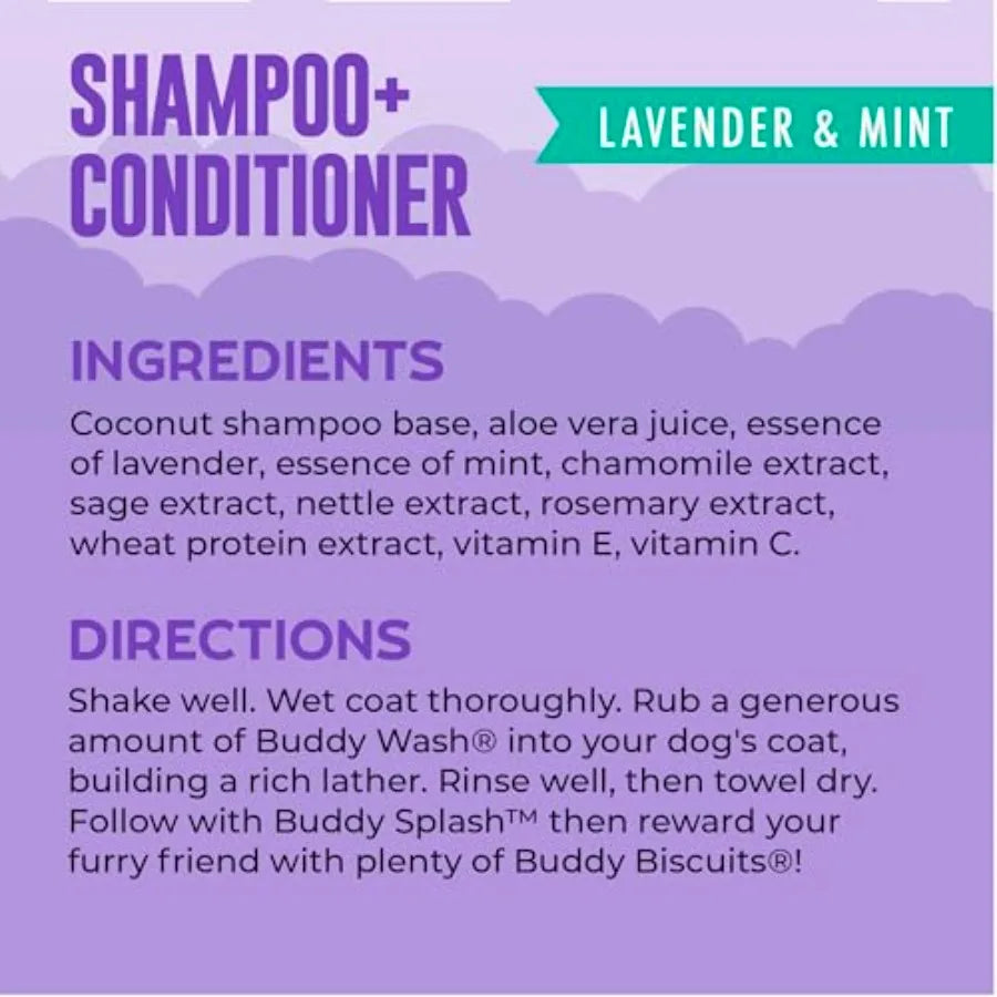 Dog Shampoo and Conditioner for Dog Grooming, Lavender and Mint
