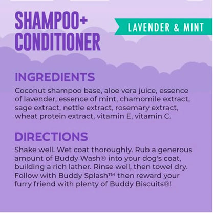 Dog Shampoo and Conditioner for Dog Grooming, Lavender and Mint