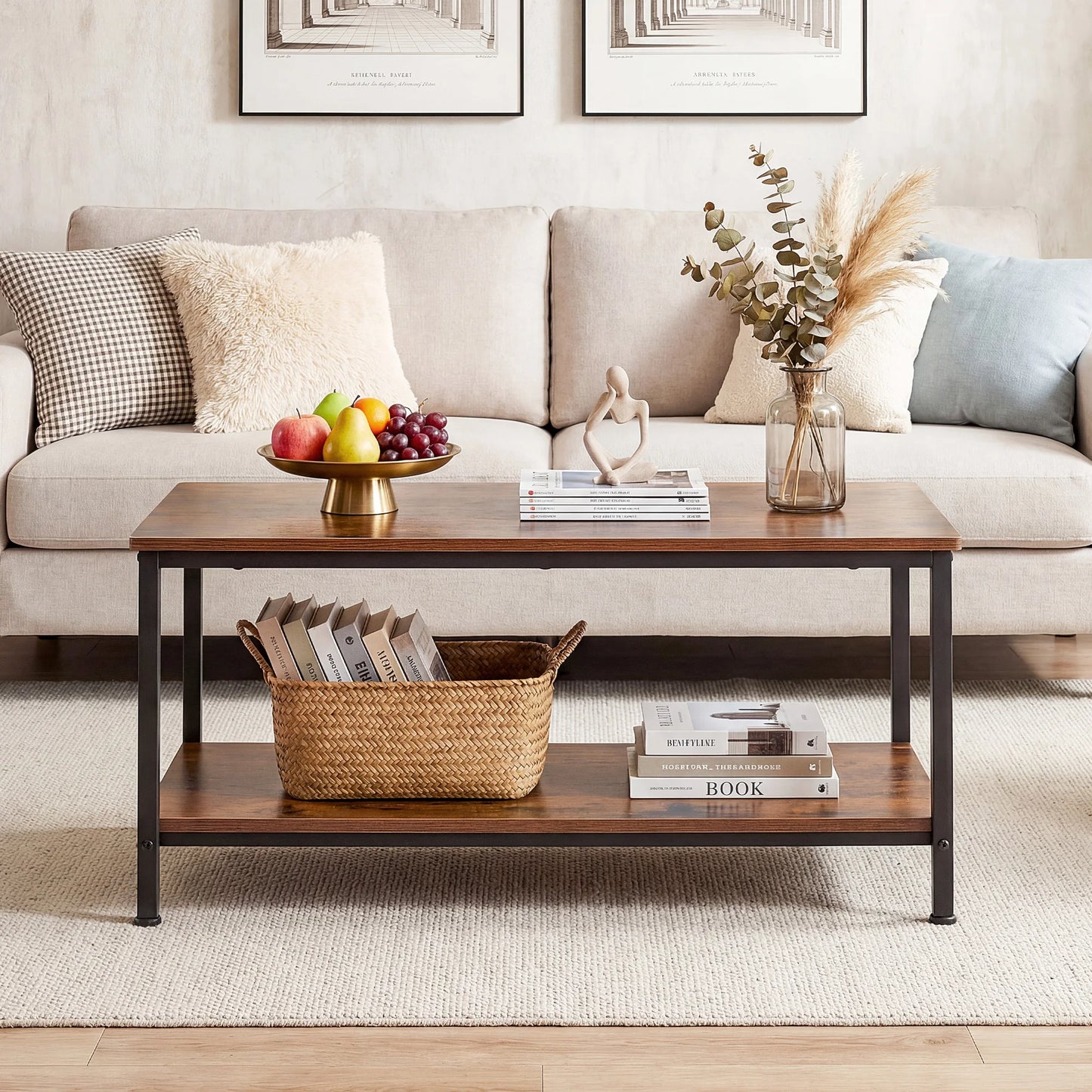 Wood Coffee Table with Storage