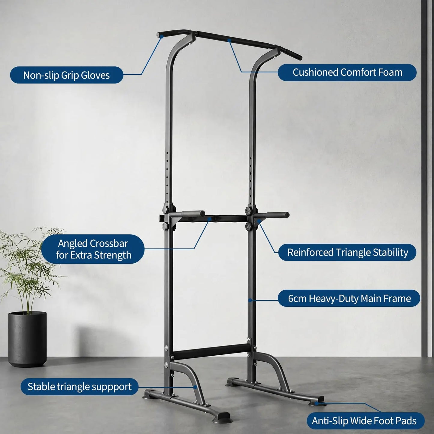 Power Tower Dip Station With Pull Up