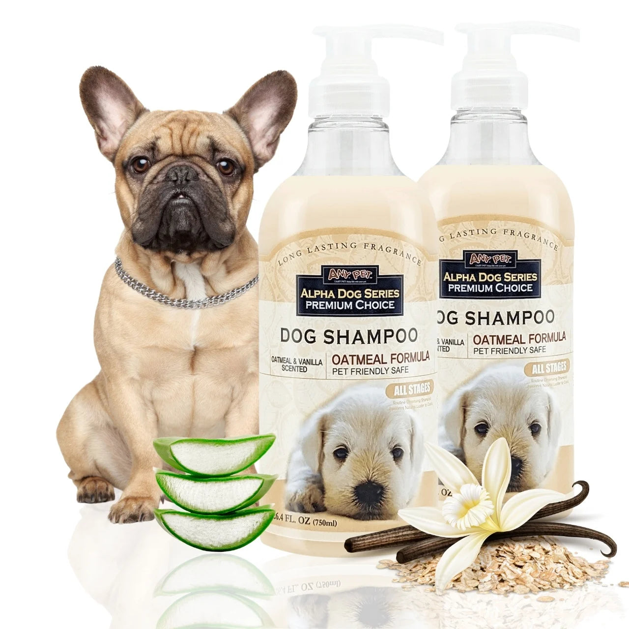 Oatmeal Grooming Shampoo with Aloe Vera, pH-Balanced, Tear-Free, Long Lasting Fragrance
