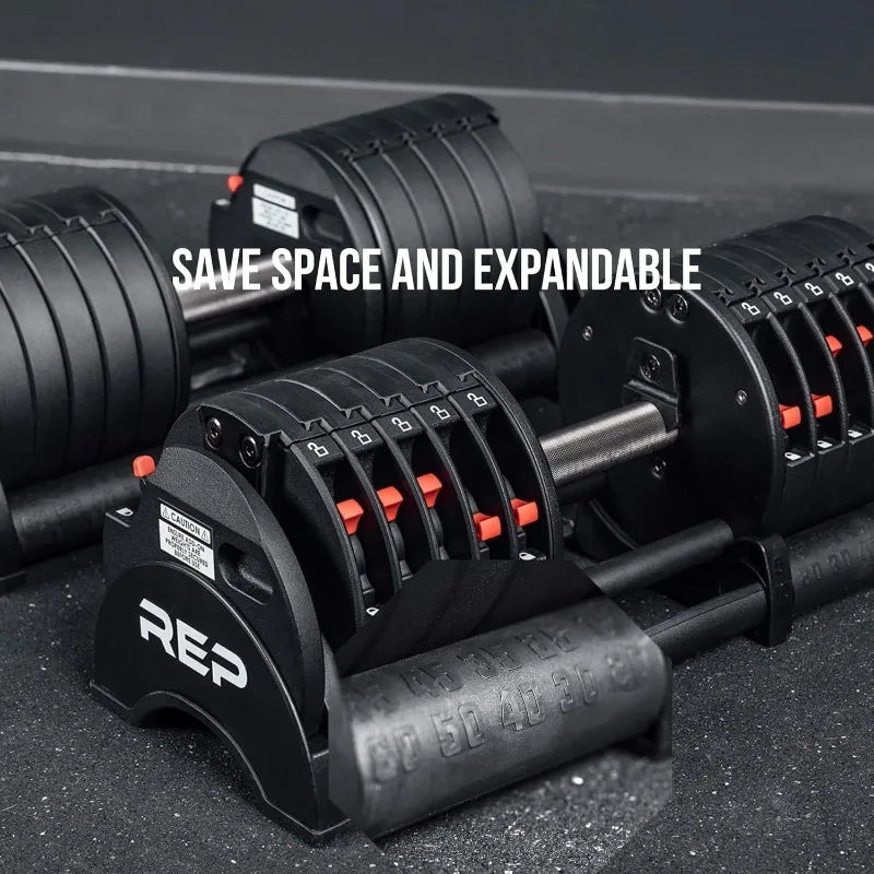 Adjustable Dumbbells, Multiple weight ranges 5-30, 5-40,5-50 and 5-60 lbs
