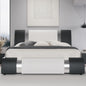 Low Profile Platform Bed with Height-Adjustable Headboard Faux Leather