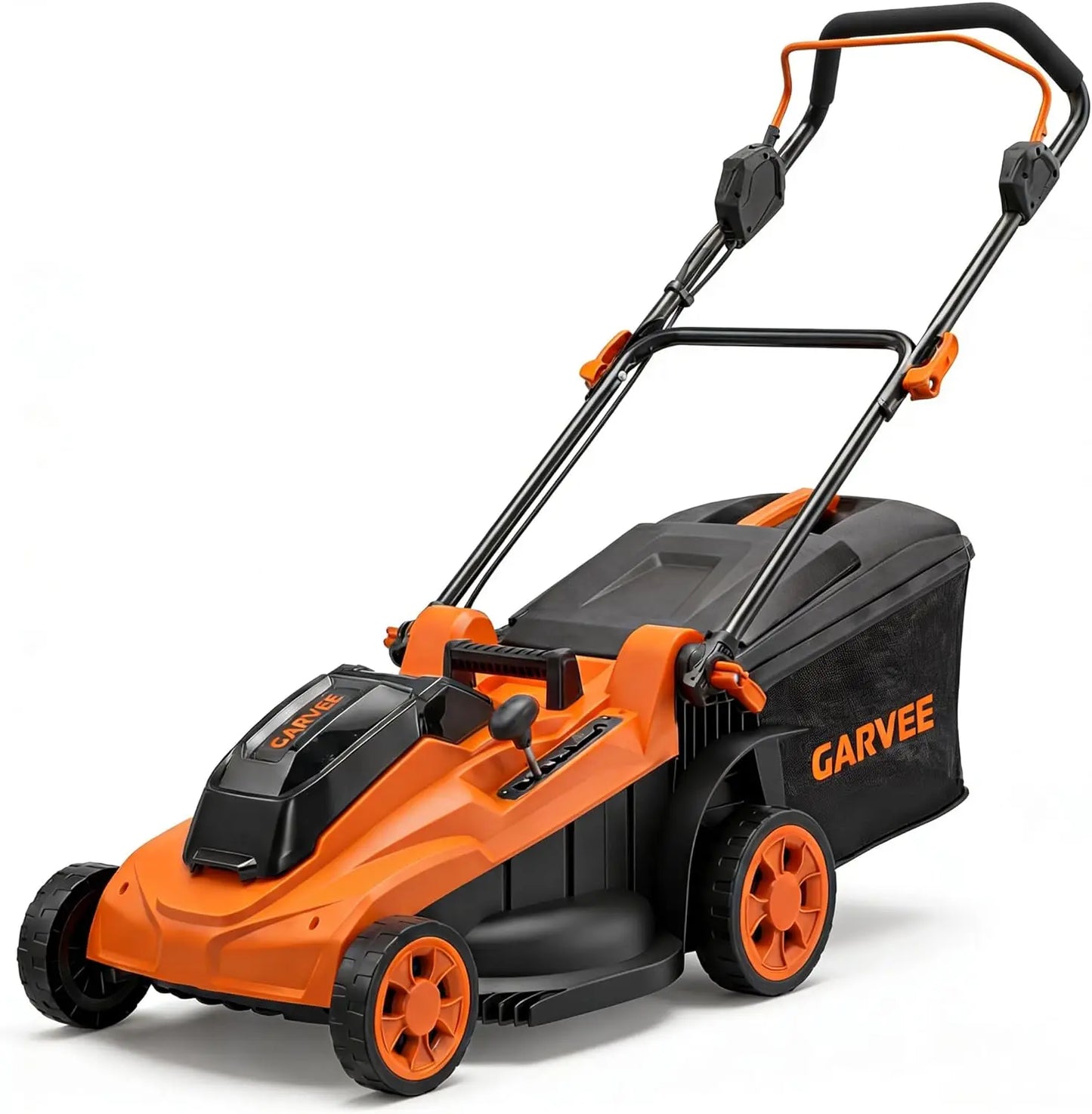 Electric Push Lawn Mower with Dual Charger, Grass Collection Bag & Foldable Handle